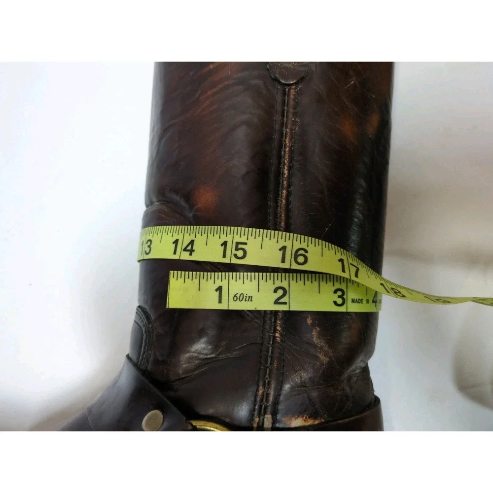 VTG USA-Made RODEO 32304 Square Toe Harness Roper-Style Leather Boots Sz 9 1/2 D